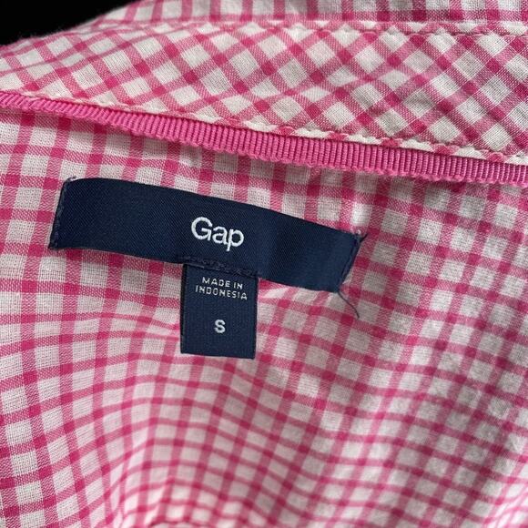 Gap pink plaid button down shirt Small - Picture 5 of 7